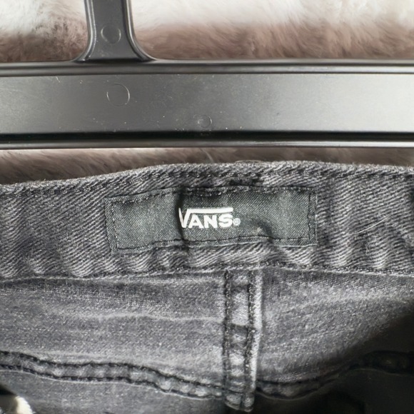 Vans Off The Wall Mens Jeans 32x32 Black Straight Leg Distressed Zip Fly‎ - Picture 4 of 7